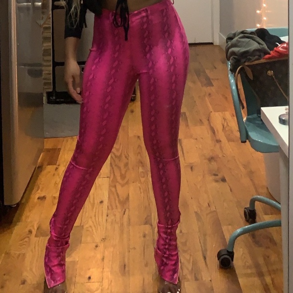 Pink snakeskin Highwaist Pants